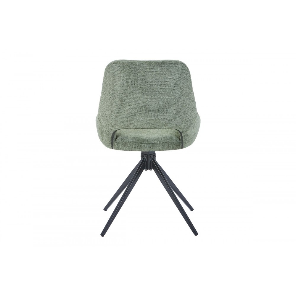 Καρέκλα "LUCIANO I" περιστρεφόμενη από ύφασμα/μέταλλο σε χρώμα πράσινο/μαύρο 52.5x54x85