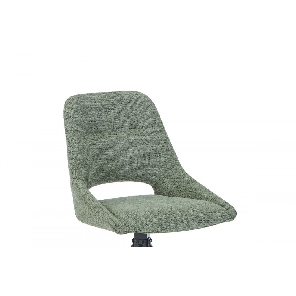 Καρέκλα "LUCIANO I" περιστρεφόμενη από ύφασμα/μέταλλο σε χρώμα πράσινο/μαύρο 52.5x54x85