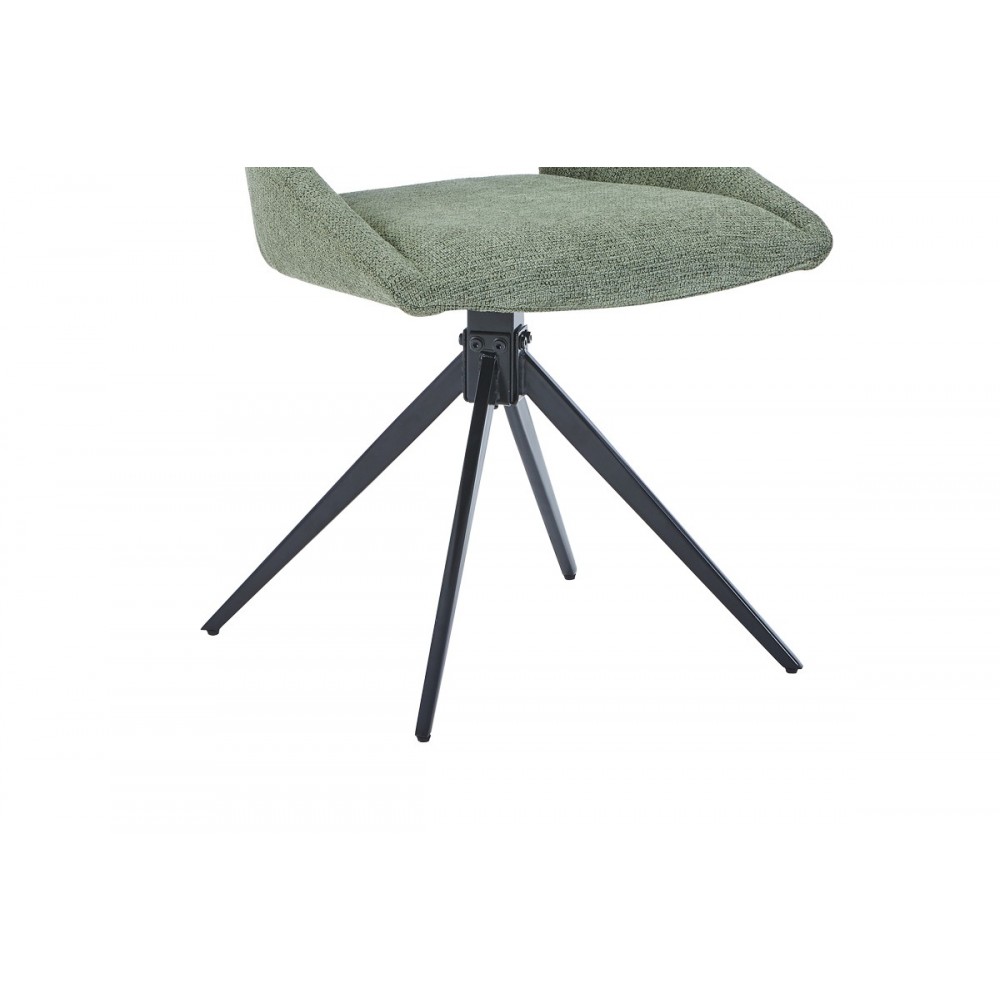 Καρέκλα "LUCIANO I" περιστρεφόμενη από ύφασμα/μέταλλο σε χρώμα πράσινο/μαύρο 52.5x54x85