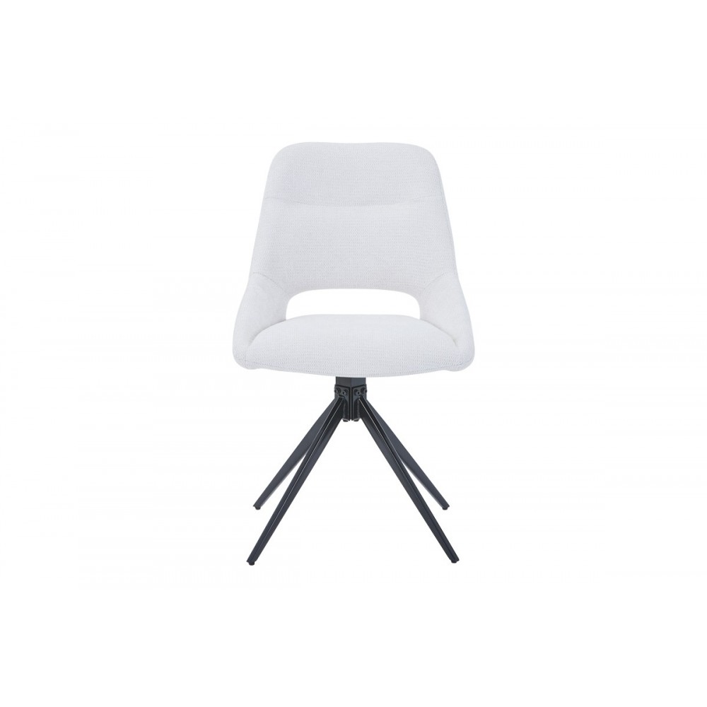 Καρέκλα "LUCIANO I" περιστρεφόμενη από ύφασμα/μέταλλο σε χρώμα μπεζ/μαύρο 52.5x54x85