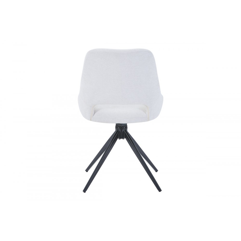 Καρέκλα "LUCIANO I" περιστρεφόμενη από ύφασμα/μέταλλο σε χρώμα μπεζ/μαύρο 52.5x54x85