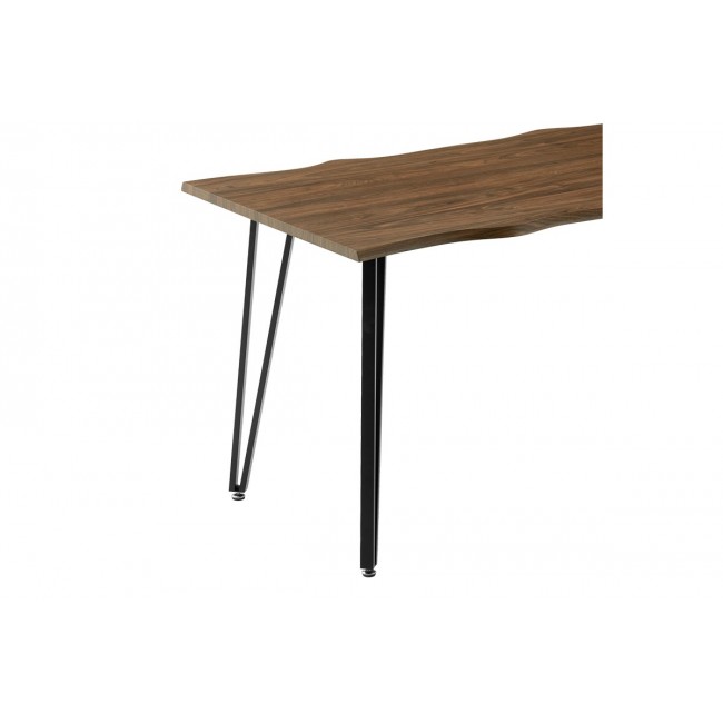 Τραπέζι "IZZAC" από mdf/μέταλλο σε χρώμα καρυδί/μαύρο 140x80x76
