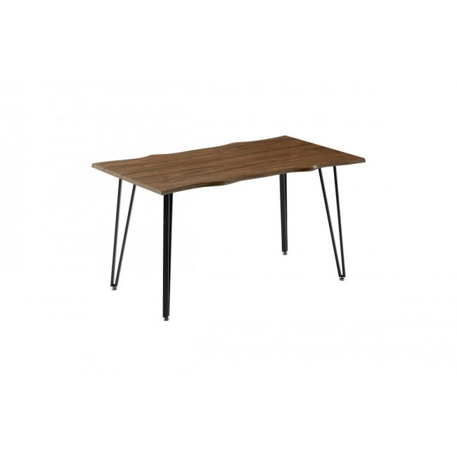 Τραπέζι "IZZAC" από mdf/μέταλλο σε χρώμα καρυδί/μαύρο 140x80x76