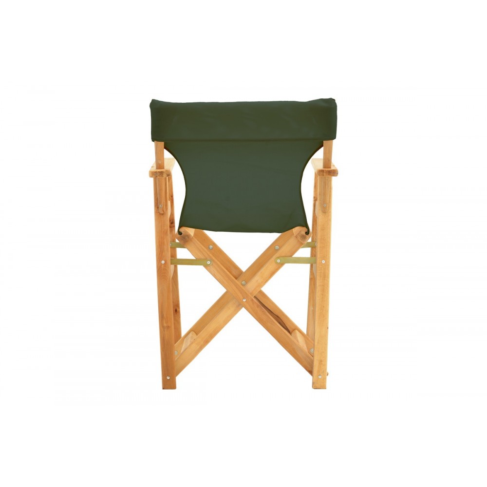 Πολυθρόνα σκηνοθέτη "KOMPA" από ξύλο άβαφο/textilene σε χρώμα κυπαρισσί 56.5x54x88