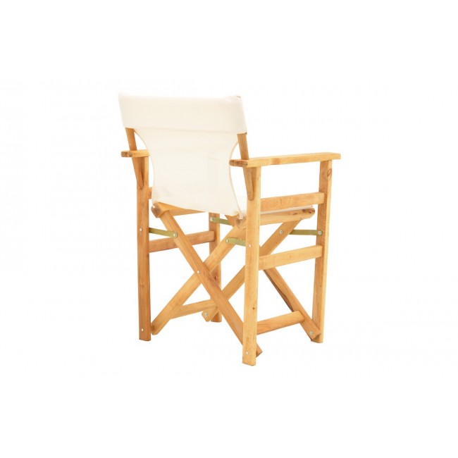 Πολυθρόνα σκηνοθέτη "KOMPA" από ξύλο άβαφο/textilene σε χρώμα εκρού 56.5x54x88
