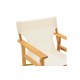 Πολυθρόνα σκηνοθέτη "KOMPA" από ξύλο άβαφο/textilene σε χρώμα εκρού 56.5x54x88