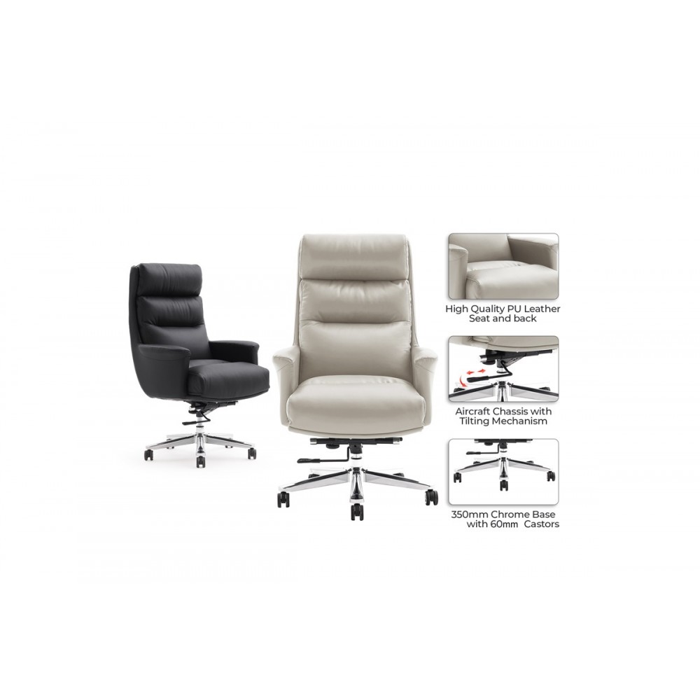 Καρέκλα γραφείου "NAGAL" από pu σε χρώμα μαύρο 71x73x117-123