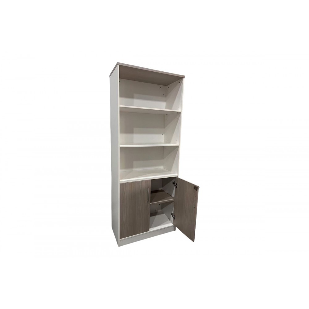 Βιβλιοθήκη γραφείου "ARMADI" σε χρώμα γκρι/λευκό 80x40x200