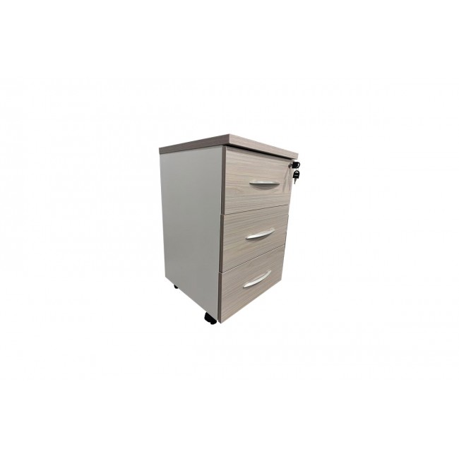 Συρταριέρα γραφείου "ARMADI" τροχήλατη σε χρώμα γκρι/λευκό 40x40x55