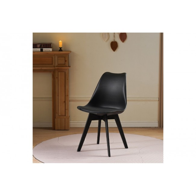 Καρέκλα "GASTON I" από pp/pu σε χρώμα μαύρο 53.5x48.5x81.5