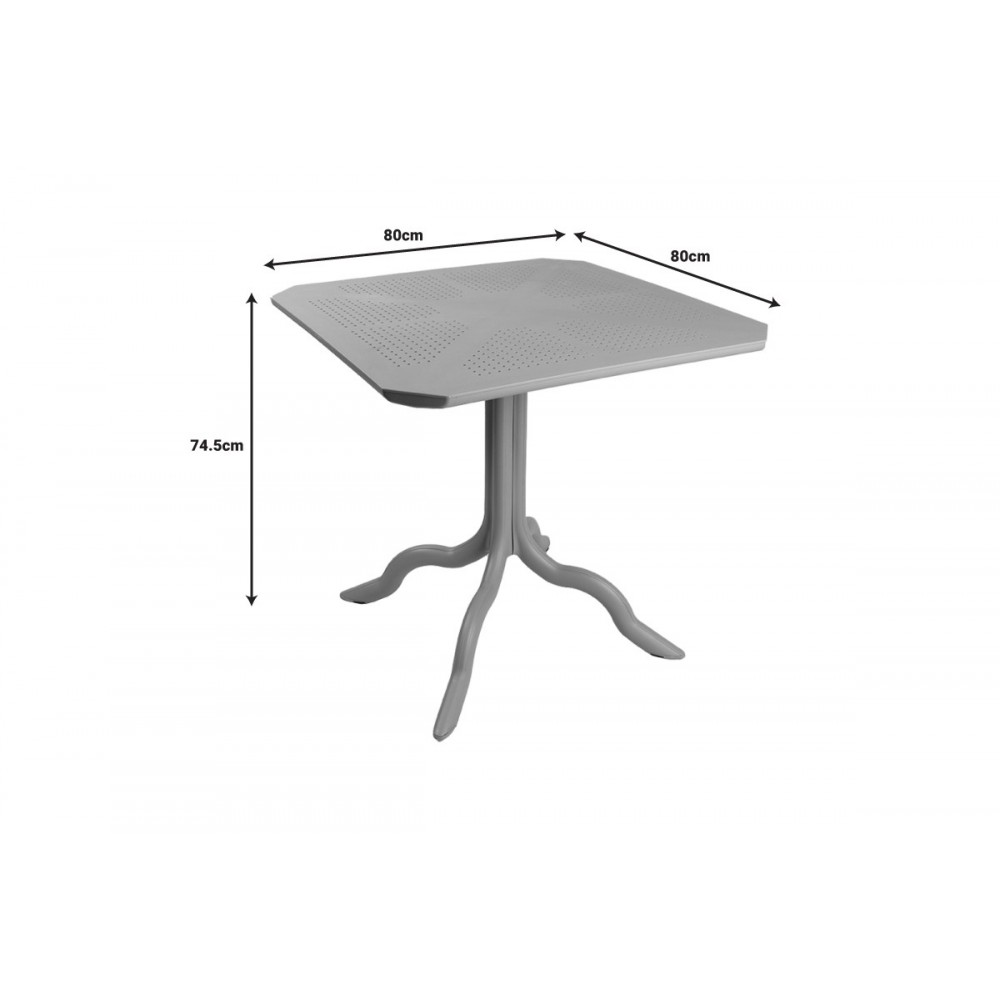 Τραπέζι "ICON" από pp σε χρώμα λευκό 80x80x74.5