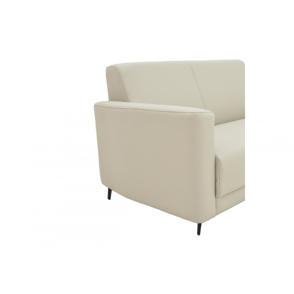 Καναπές τριθέσιος "SIDICA" από pu σε χρώμα μπεζ 185x78x83