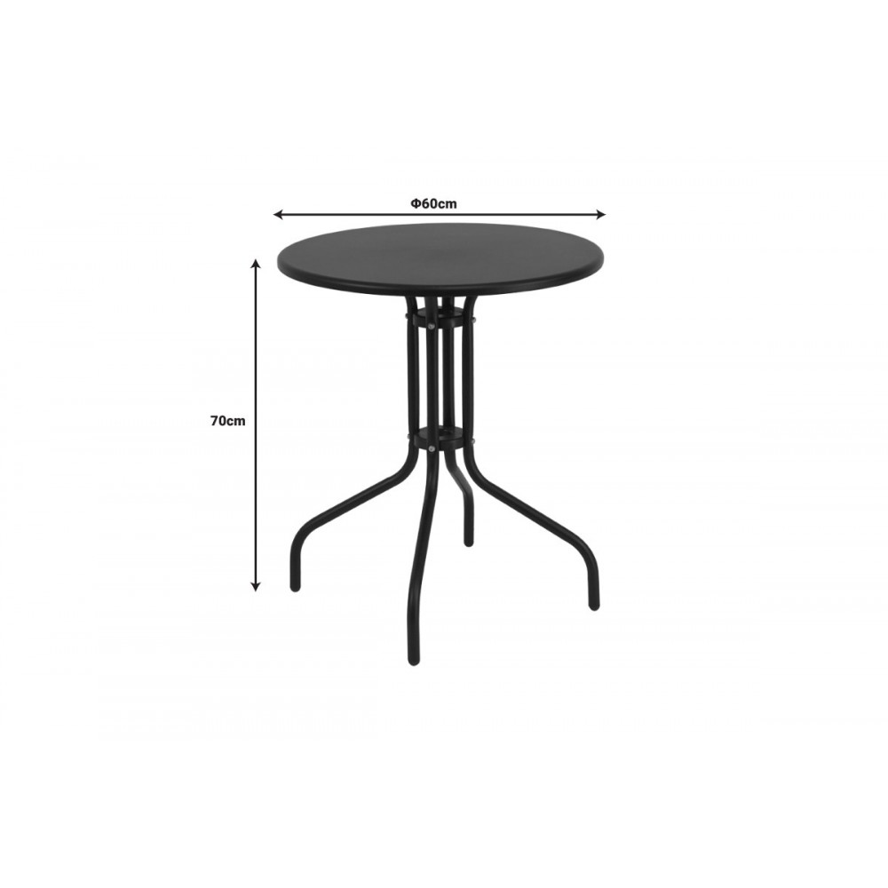 Τραπέζι "VERGO" από μέταλλο σε χρώμα ανθρακί Φ60x70