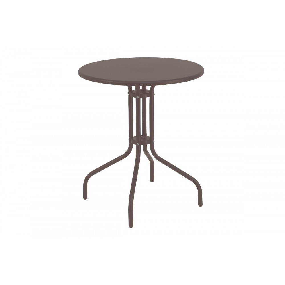 Τραπέζι "VERGO" από μέταλλο σε χρώμα καφέ Φ60x70