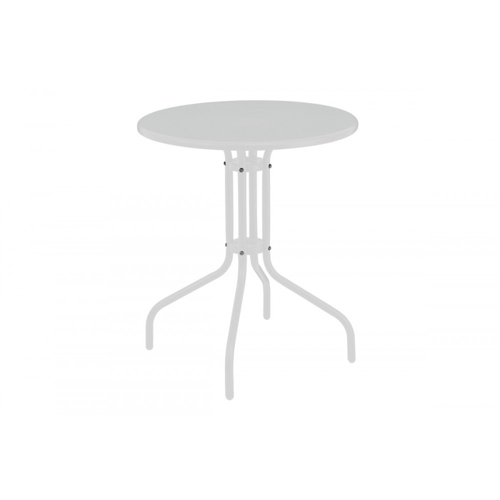 Τραπέζι "VERGO" από μέταλλο σε χρώμα λευκό Φ60x70