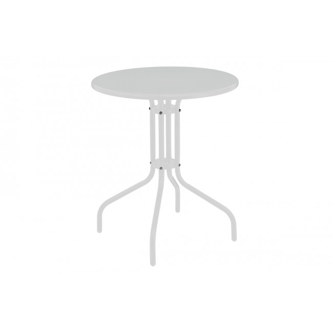 Τραπέζι "VERGO" από μέταλλο σε χρώμα λευκό Φ60x70