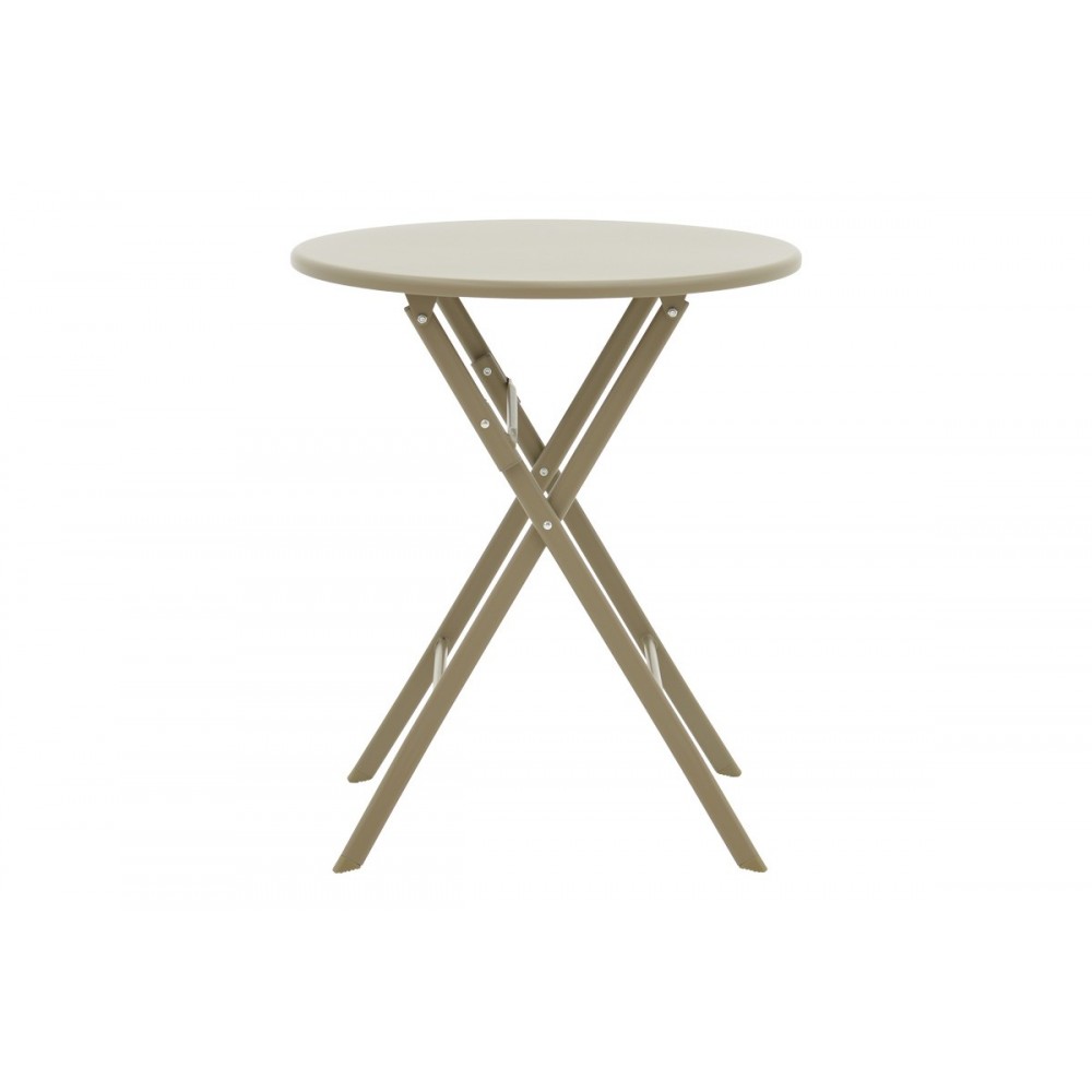Τραπέζι "ALBERO" πτυσσόμενο από μέταλλο σε χρώμα σαμπανιζέ Φ60x70