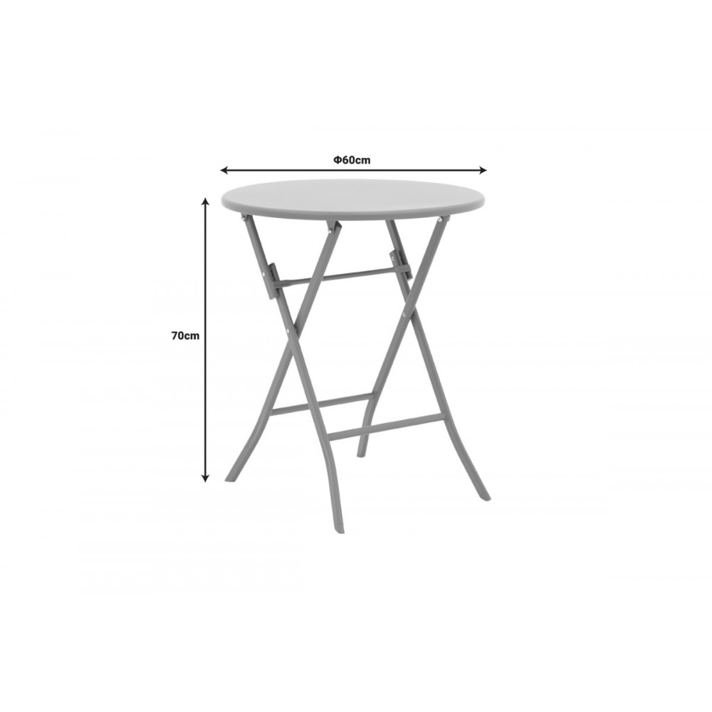 Τραπέζι "ALBERO" πτυσσόμενο από μέταλλο σε χρώμα σαμπανιζέ Φ60x70