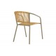 Πολυθρόνα "LINDARIA" από μέταλλο/pe rattan σε χρώμα σαμπανιζέ/φυσικό 54x63x74