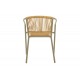 Πολυθρόνα "LINDARIA" από μέταλλο/pe rattan σε χρώμα σαμπανιζέ/φυσικό 54x63x74