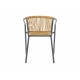 Πολυθρόνα "LINDARIA" από μέταλλο/pe rattan σε χρώμα ανθρακί/φυσικό 54x63x74