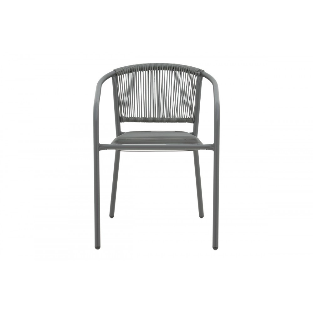 Πολυθρόνα "LINDARIA" από μέταλλο/pe rattan σε χρώμα ανθρακί 54x63x74