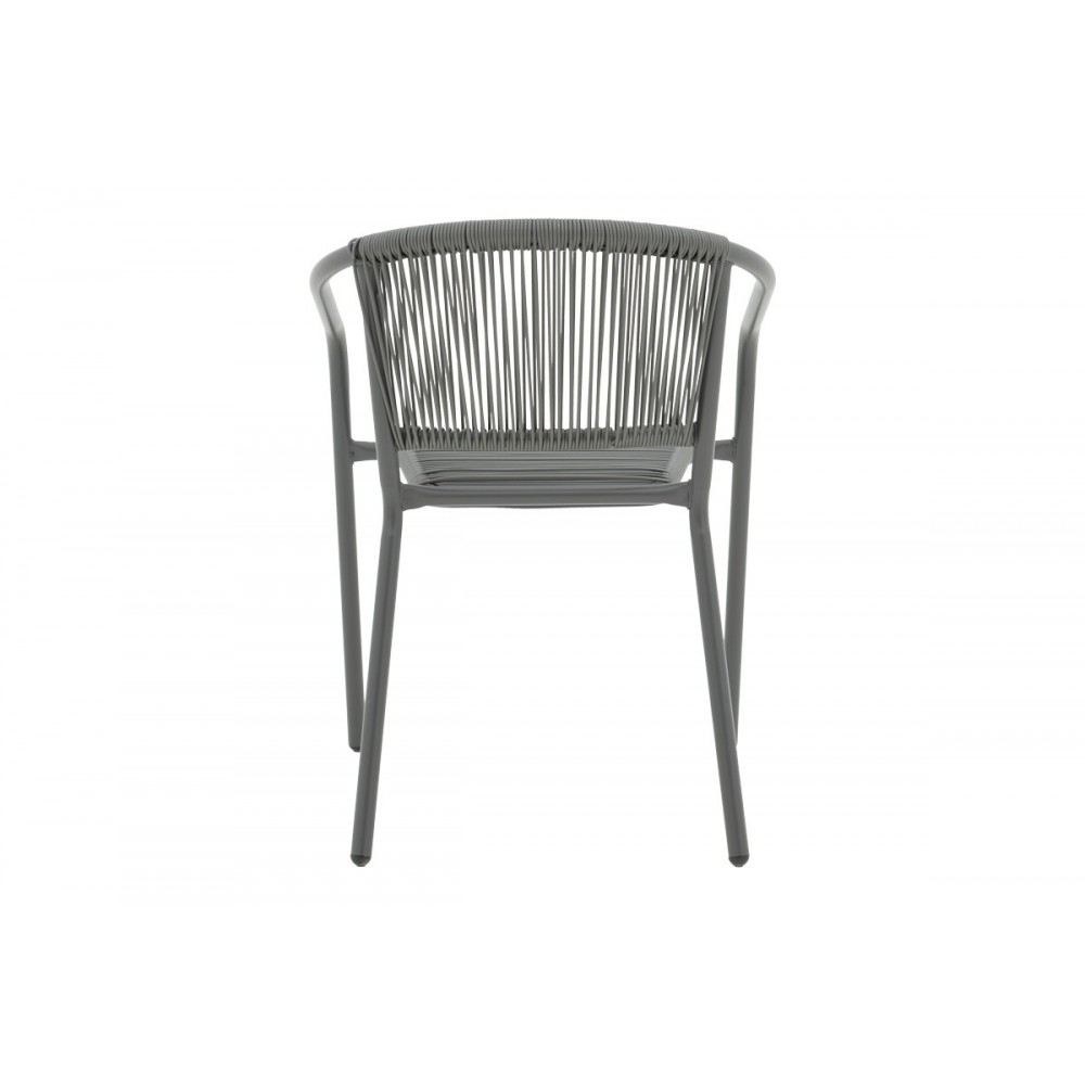 Πολυθρόνα "LINDARIA" από μέταλλο/pe rattan σε χρώμα ανθρακί 54x63x74