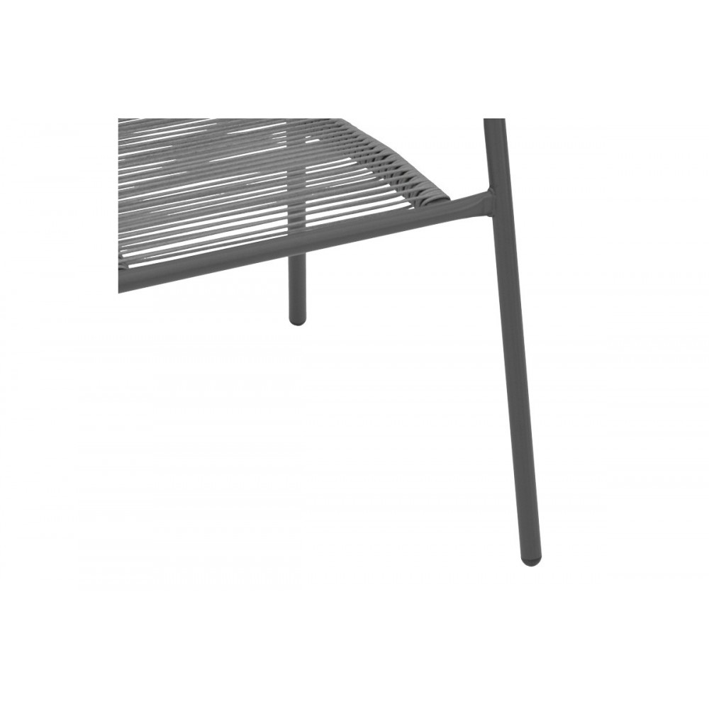 Πολυθρόνα "LINDARIA" από μέταλλο/pe rattan σε χρώμα ανθρακί 54x63x74