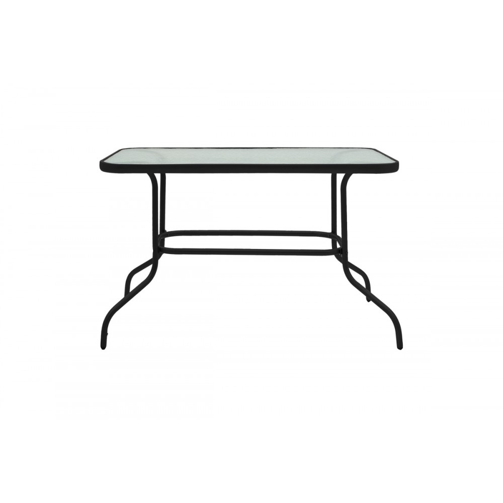 Τραπέζι "VALOR" από μέταλλο/γυαλί σε χρώμα μαύρο 110x60x70