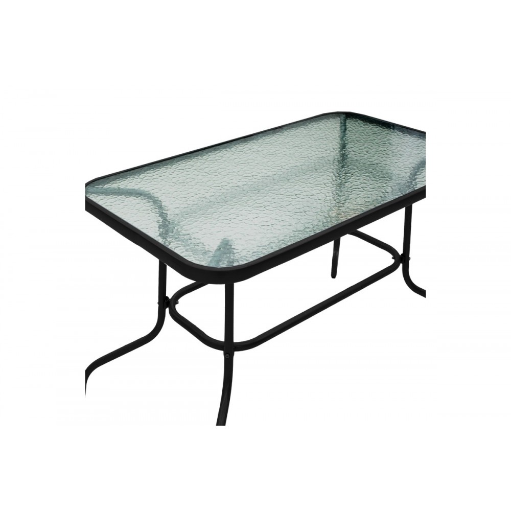 Τραπέζι "VALOR" από μέταλλο/γυαλί σε χρώμα μαύρο 110x60x70