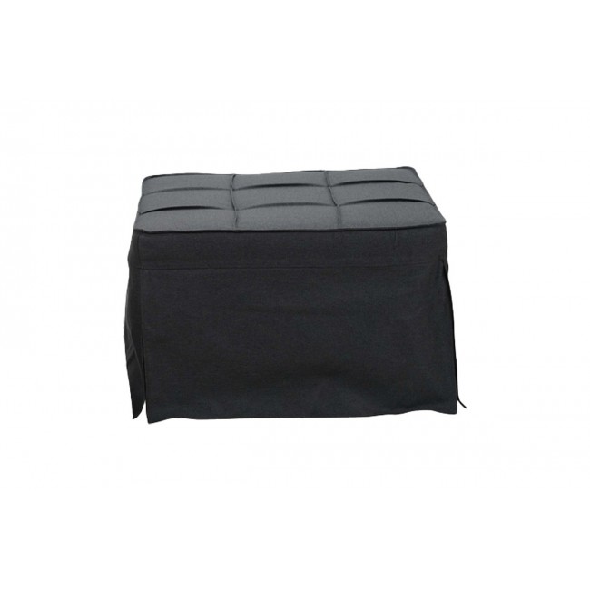 Σκαμπό-κρεβάτι "GREJIO" από ύφασμα/μέταλλο σε χρώμα ανθρακί/μαύρο 70x70x45