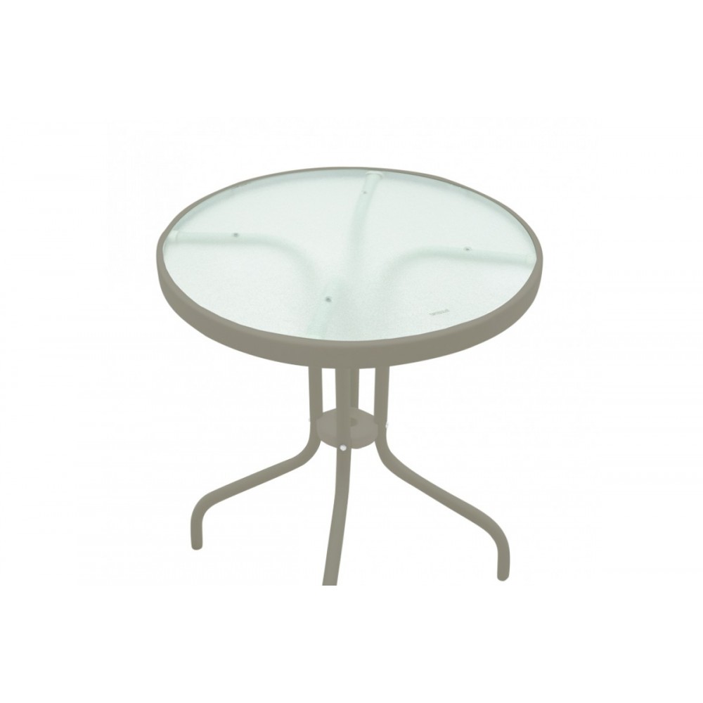Τραπέζι "WATSON" από μέταλλο/γυαλί σε χρώμα σαμπανιζέ Φ60x70