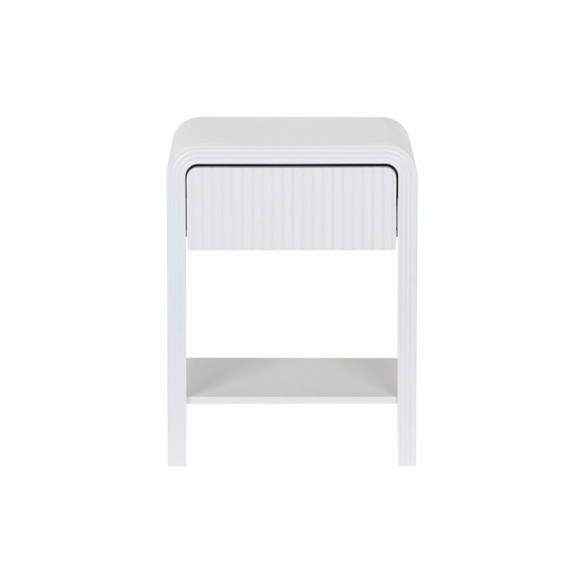 Κομοδίνο "ZEPLEN" από mdf σε χρώμα λευκό 40x30x53