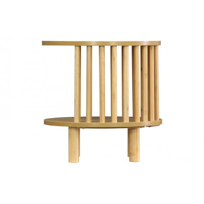 Κομοδίνο "NODIAL" από mdf/μπαμπού σε χρώμα φυσικό Φ40x40