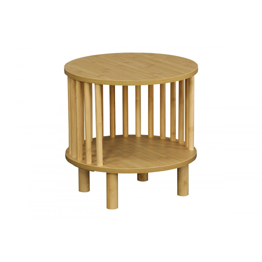 Κομοδίνο "NODIAL" από mdf/μπαμπού σε χρώμα φυσικό Φ40x40