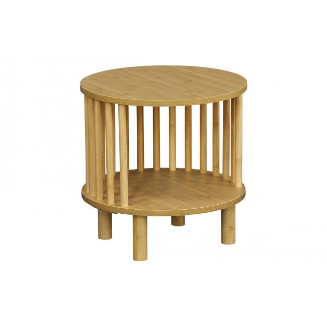 Κομοδίνο "NODIAL" από mdf/μπαμπού σε χρώμα φυσικό Φ40x40