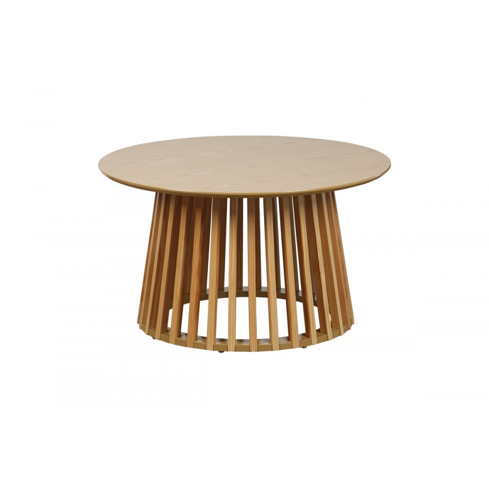 Τραπέζι σαλονιού "DOMONIC" από mdf σε χρώμα φυσικό Φ80x45