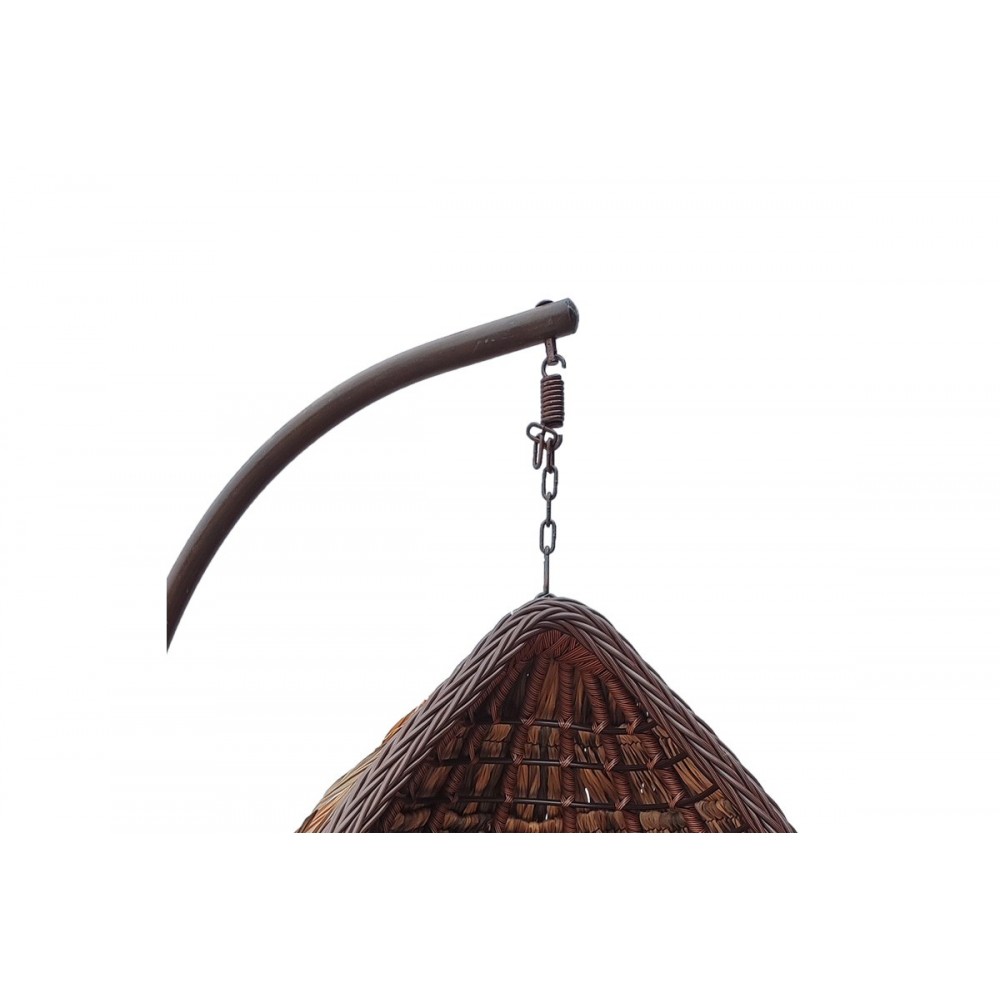 Κούνια φωλιά "VARUR" από μέταλλο/pe rattan σε χρώμα καφέ/μαύρο 120x105x195