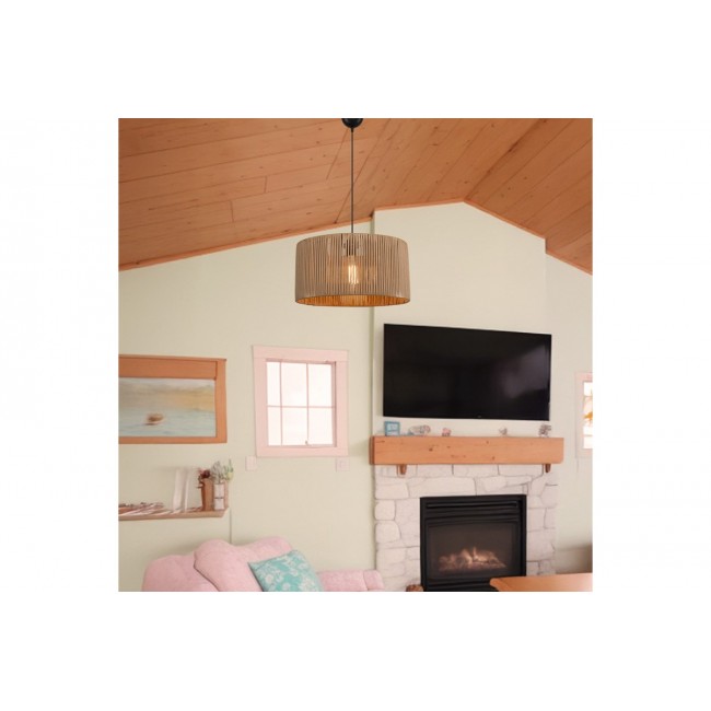 Φωτιστικό μονόφωτο "LAMBU" σε χρώμα φυσικό Φ40x20