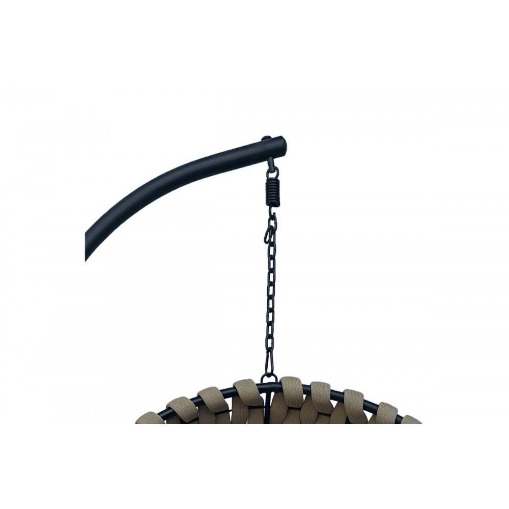 Κούνια φωλιά "MAKITO" από μέταλλο/pvc σε χρώμα μαύρο/μπεζ 100x105x195