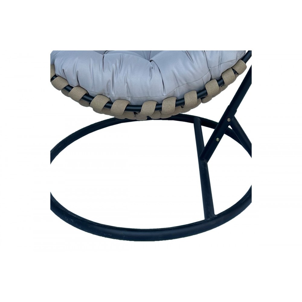 Κούνια φωλιά "MAKITO" από μέταλλο/pvc σε χρώμα μαύρο/μπεζ 100x105x195