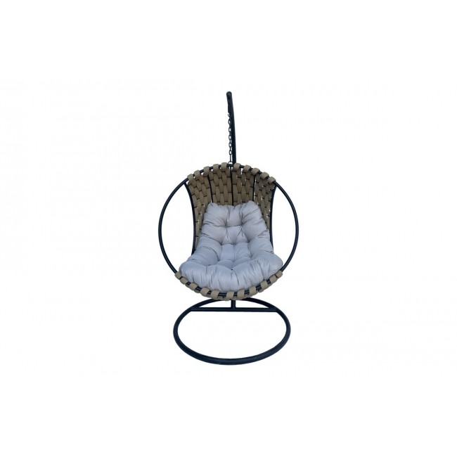 Κούνια φωλιά "MAKITO" από μέταλλο/pvc σε χρώμα μαύρο/μπεζ 100x105x195