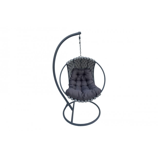 Κούνια φωλιά "MAKITO" από μέταλλο/pvc σε χρώμα γκρι 100x105x195