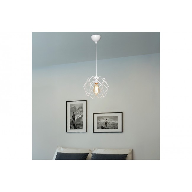 Φωτιστικό μονόφωτο "TEEBY" από μέταλλο σε χρώμα λευκό Φ22x17