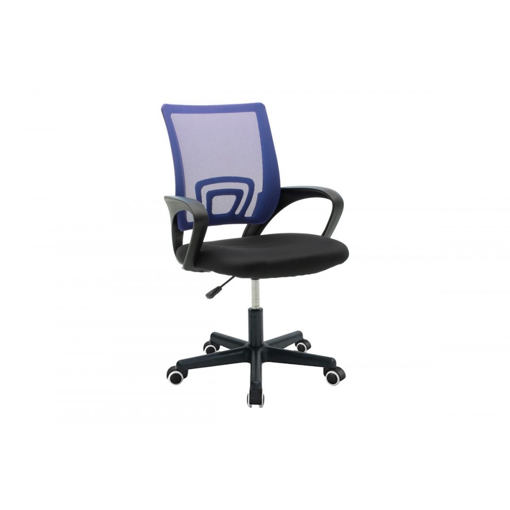 Καρέκλα γραφείου "BERTO II" από mesh ύφασμα σε χρώμα μπλε/μαύρο 60x48x85-95