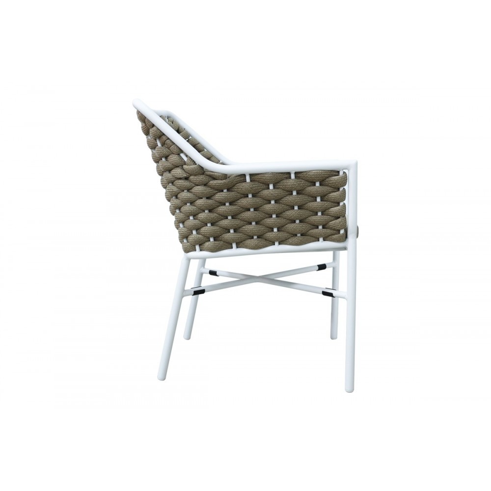 Πολυθρόνα "ORTEGIA" από αλουμίνιο/pp σε χρώμα λευκό 57x62x82