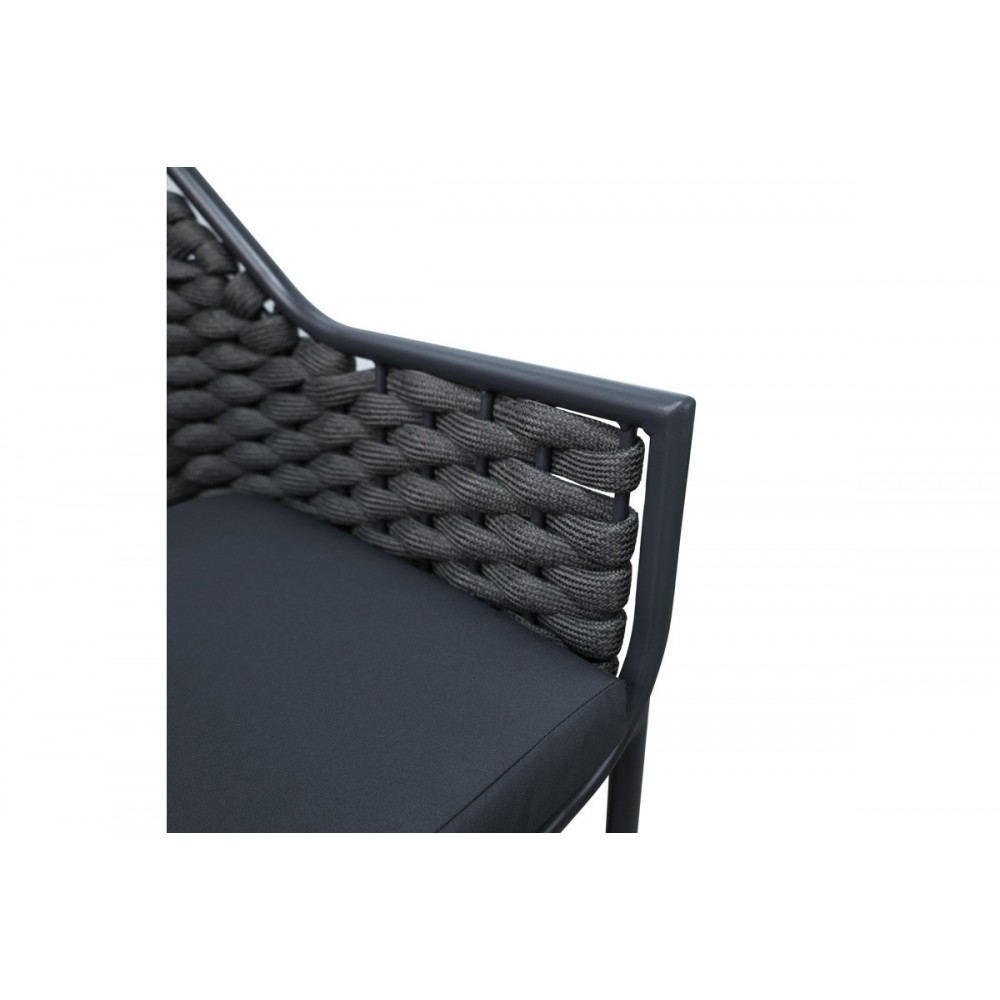 Πολυθρόνα "ORTEGIA" από αλουμίνιο/pp σε χρώμα γκρι 57x62x82