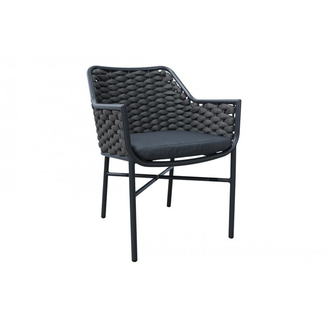 Πολυθρόνα "ORTEGIA" από αλουμίνιο/pp σε χρώμα γκρι 57x62x82