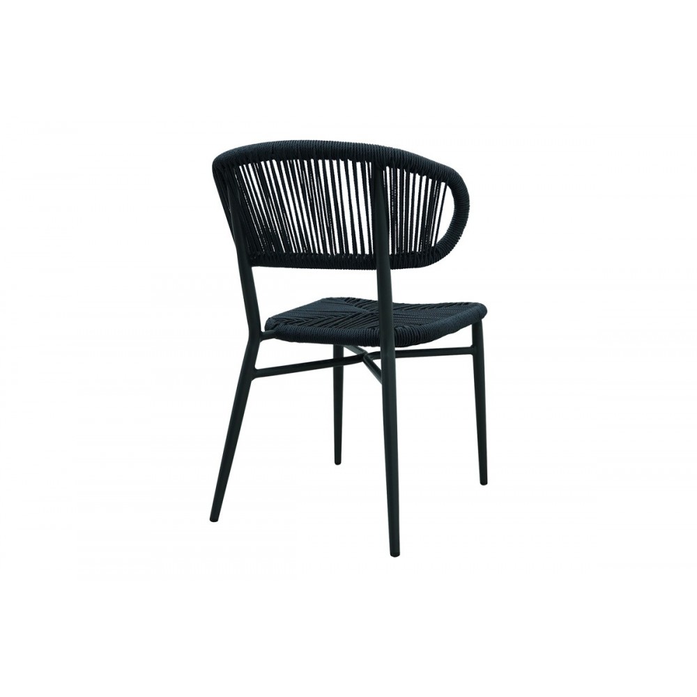 Καρέκλα "AGUS" από αλουμίνιο/pe rattan σε χρώμα γκρι 55x63x77