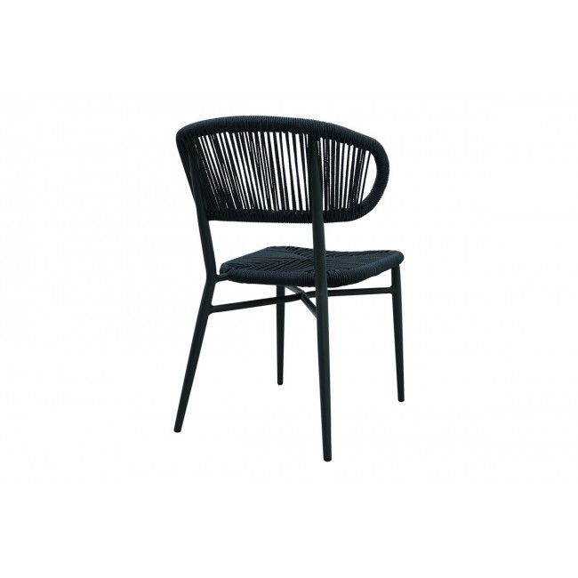 Καρέκλα "AGUS" από αλουμίνιο/pe rattan σε χρώμα γκρι 55x63x77